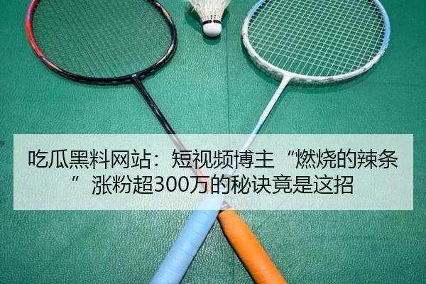 吃瓜黑料网站：短视频博主“燃烧的辣条”涨粉超300万的秘诀竟是这招